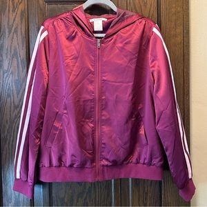 K. Jordan Full Zip Striped Sleeve Bomber Jacket, Size XL